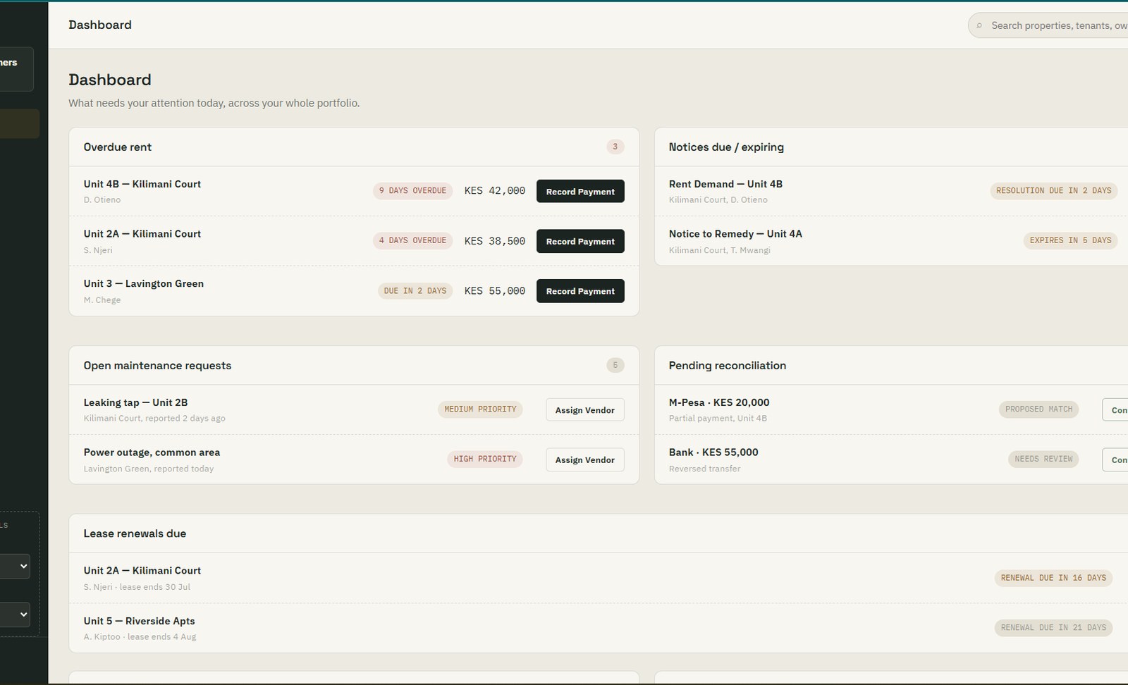 Interface preview